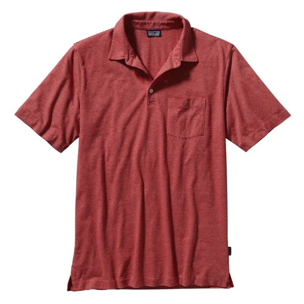 Patagonia Men's Squeaky Clean Polo Large Coral Heather Organic Cotton T-Shirt